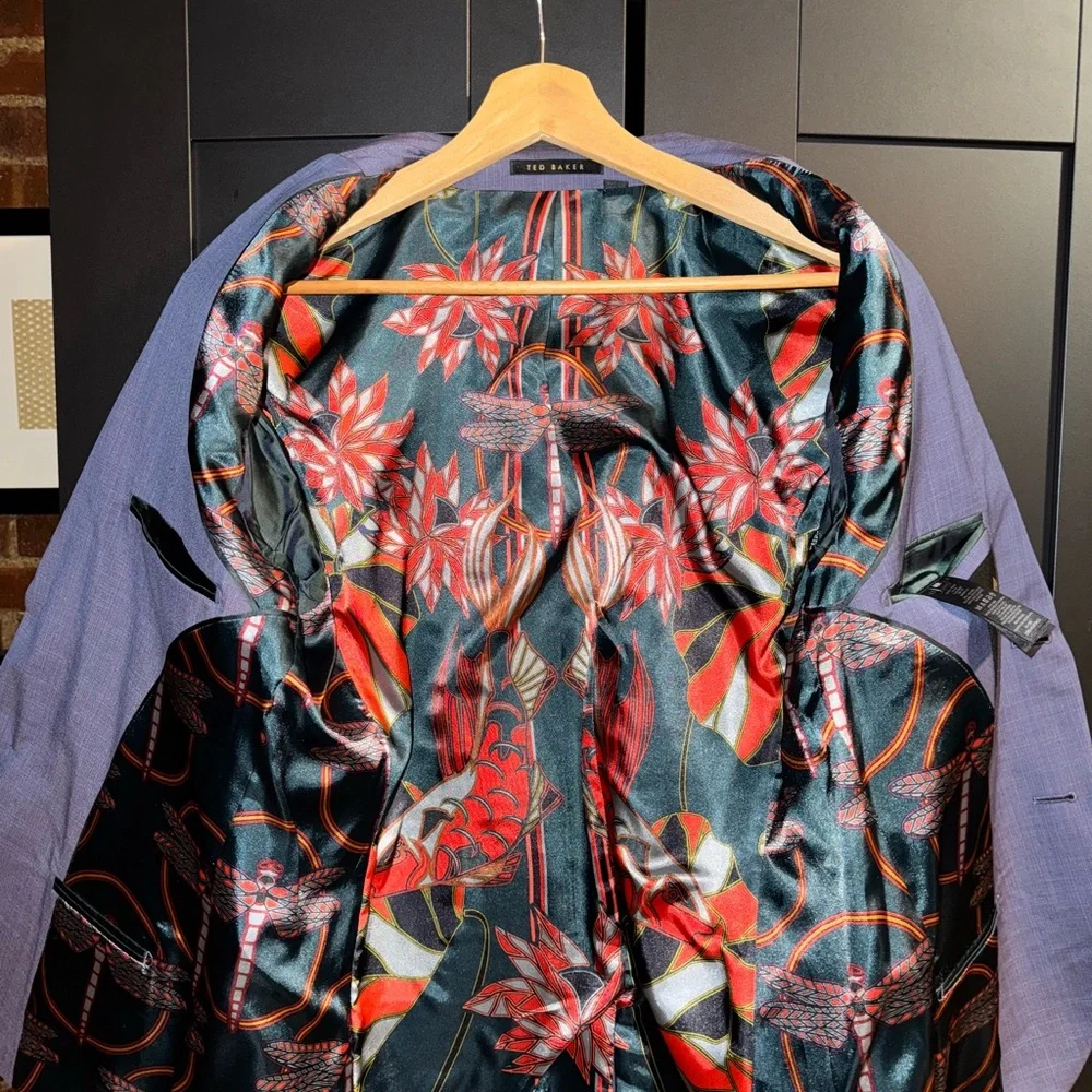 Ted Baker Lilac color wool Suit Stylish Blazer and Trousers Set 40R/32R - Picture 10 of 15